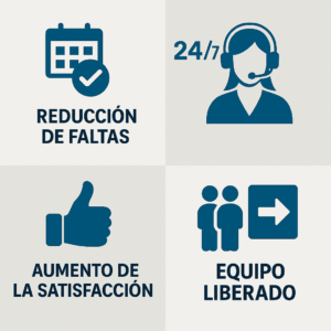 Equipo sanitario usando software de atención automática y gestión de citas
